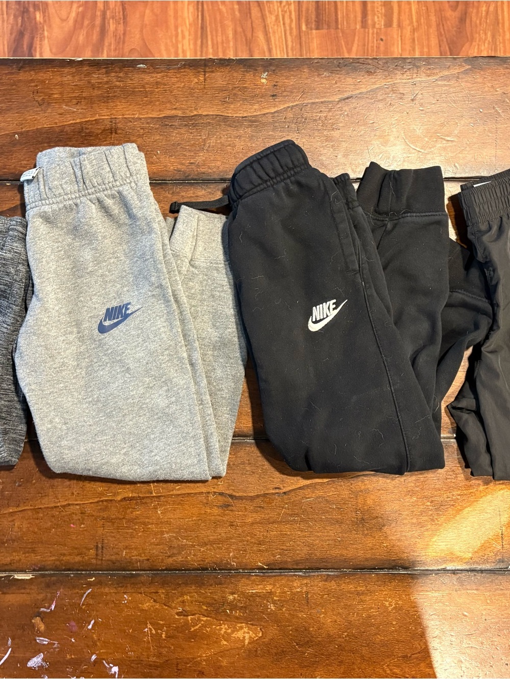 Nike Kids Black and Gray Sweatpant Joggers with Logo
